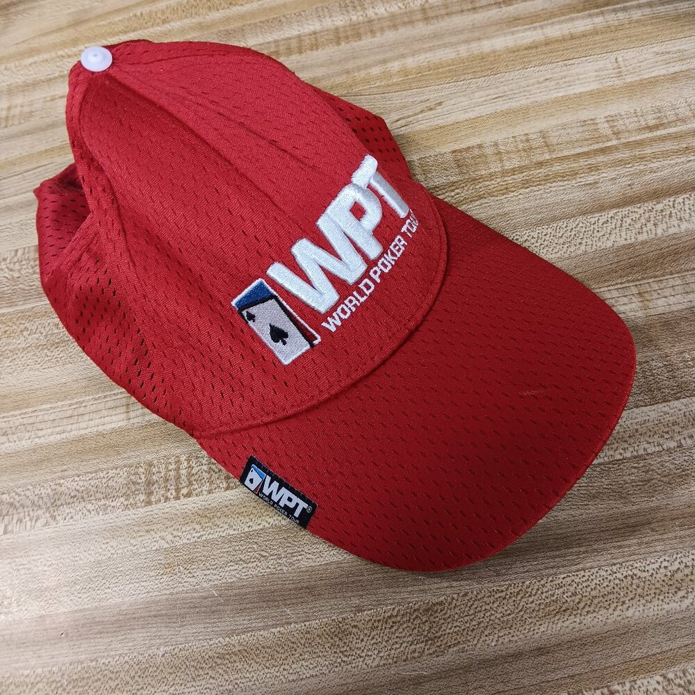 World Poker Tour Baseball Red Mesh Hat Cap Adjustable WPT